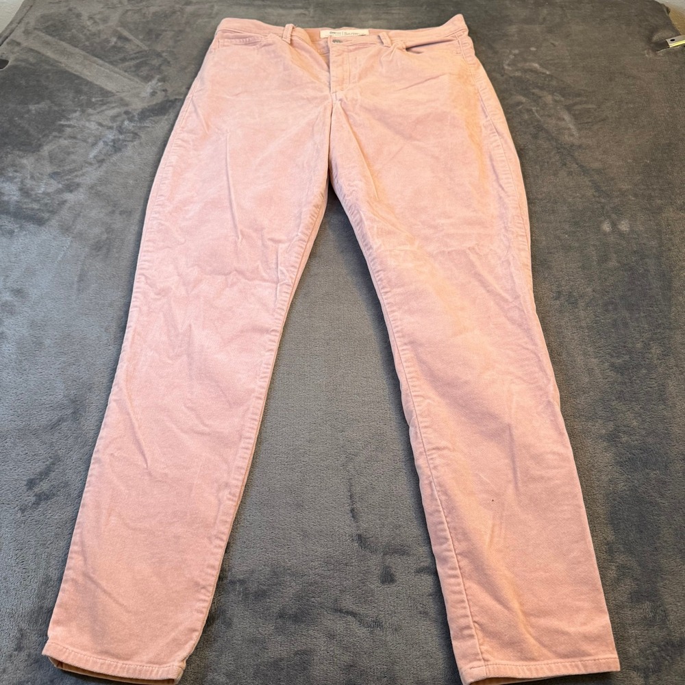 Gap True Skinny Pants Womens 33 Pink Super High Rise Velvet Corduroy